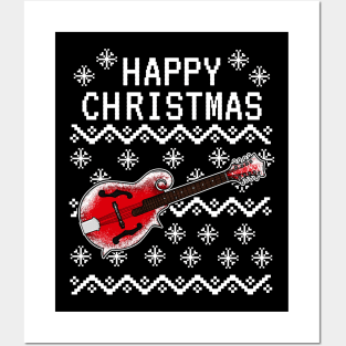 Mandolin Ugly Christmas Mandolinist Brass Musician Posters and Art